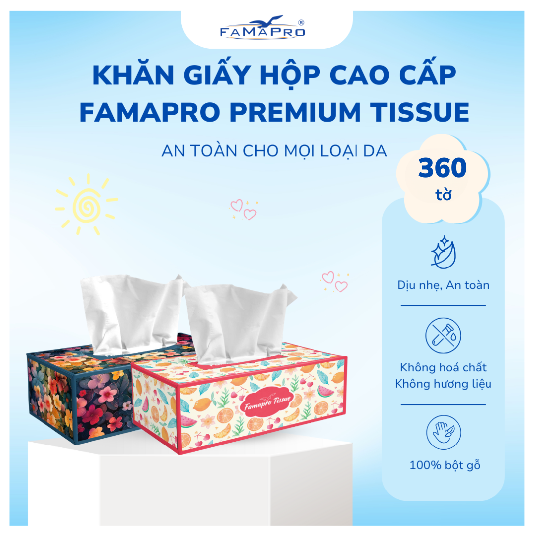 Khăn giấy lụa hộp cao cấp Famapro Premium Tissue