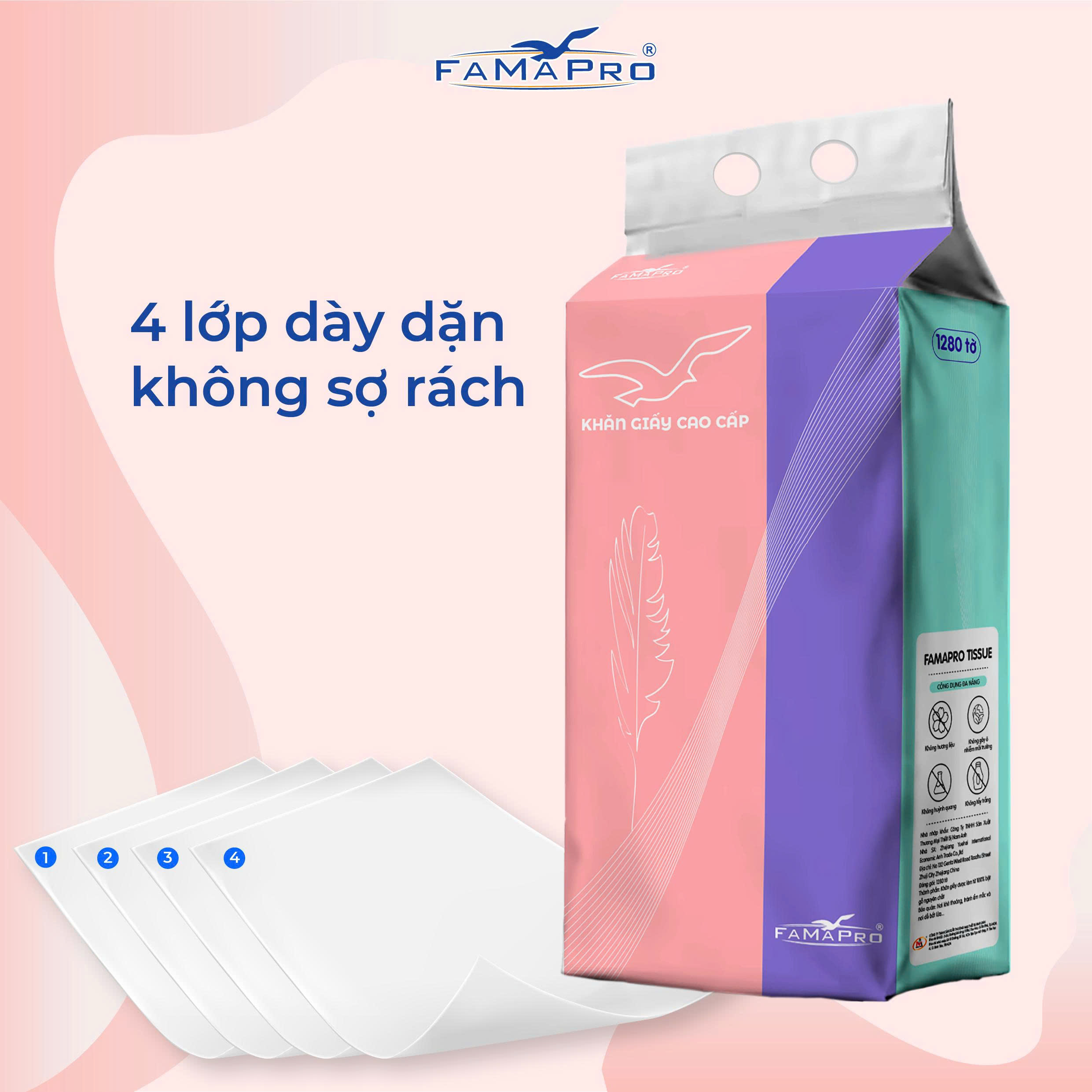 Khăn giấy rút đáy cao cấp Famapro Tissue